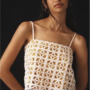 Anthropologie Cropped Crochet Women Top